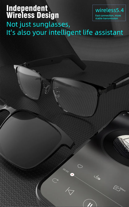 SG-20 Pro 2-in-1 TWS Daily Wear Smart Glasses Bluetooth Audio, Voice Assistant, Lightweight Design 9D