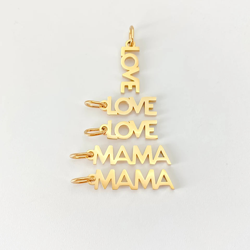 eManco  MAMA LOVE  Pendant  Stainless Steel Letter Hang Ornament For DIY Mother's Day Nacklace Earrings Jewelry Making