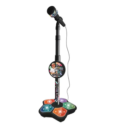Karaoke Machine Toy with Light Reusable Kids Singing Microphone Portable Music Stage LED Light Show Confidence Building Creative