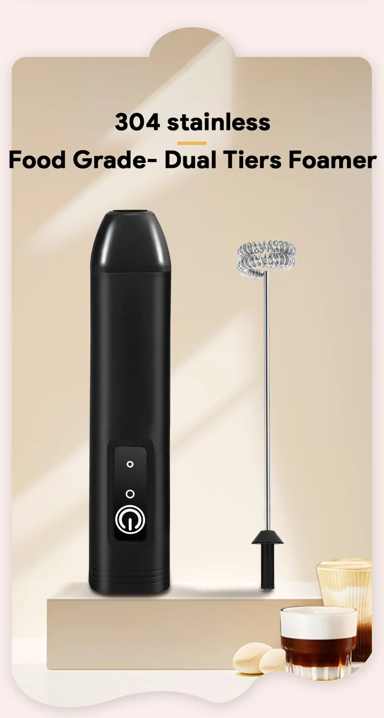 MINl Mik Frother USB Rechargeable 3 Speeds Foam Maker Coffee Whisk Mixer Electric Handle Blender Egg Beater Hot Cooking Tools