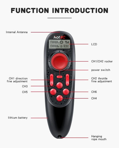 HOTRC Hot rc DS-600 DS600 6CH 2.4GHz FHSS Radio System Transmitter Remote Controller DS600 PWM 6CH Receiver For Model Boat Toy