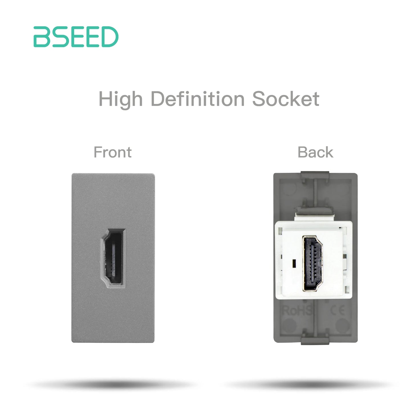 BSEED Glass Frames EU Standard HDMI Tel Sockets Module Part Internet Wall Sockets TV DIY Function Base USB CAT5 Satellite Parts