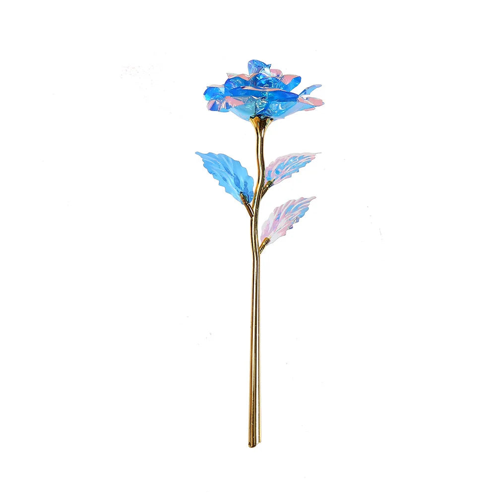Valentine'S Day Creative Gift 24k Gold Foil Plated Single Rose Artificial Gold-Leaf Rose Gift For Valentine'S Day Mother'S Day