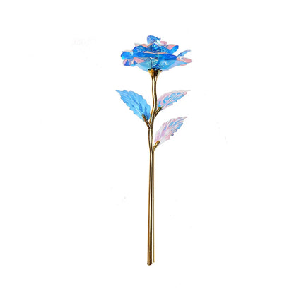Valentine'S Day Creative Gift 24k Gold Foil Plated Single Rose Artificial Gold-Leaf Rose Gift For Valentine'S Day Mother'S Day