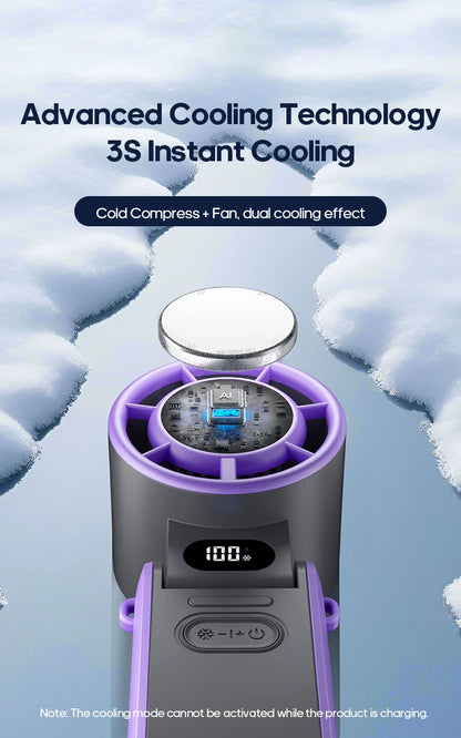 KINSCOTER Outdoor Foldable Portable Handheld Fan Mini Cooling Rechargeable 3600mAh 100-level Free Control High Speed Turbo Fan