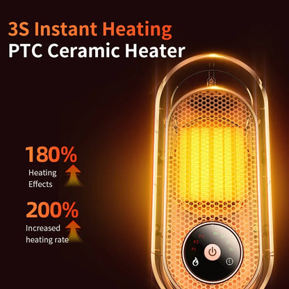 1000W Portable Heater Mini Electric Heater Room Space Heater Warm Heating Hot Fans Desktop Tilting Power-off Office Mute Heater