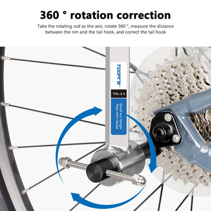 TOOPRE Bicycle Rear Derailleur Hanger Alignment Gauge Aluminium Alloy Straighten Tool for Mountain Road Bike 20-29'' Wheel