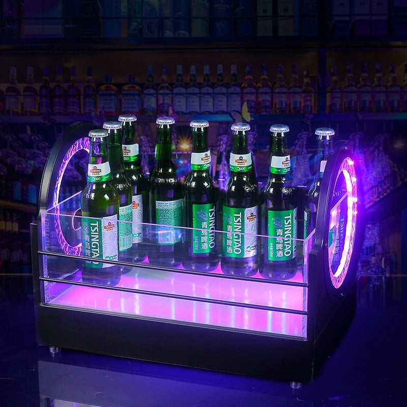 LED Glowing Ice Bucket with Unique Circular Light - Effects Design, Ideal for Bars  KTVs,Enhancing Party Atmosphere