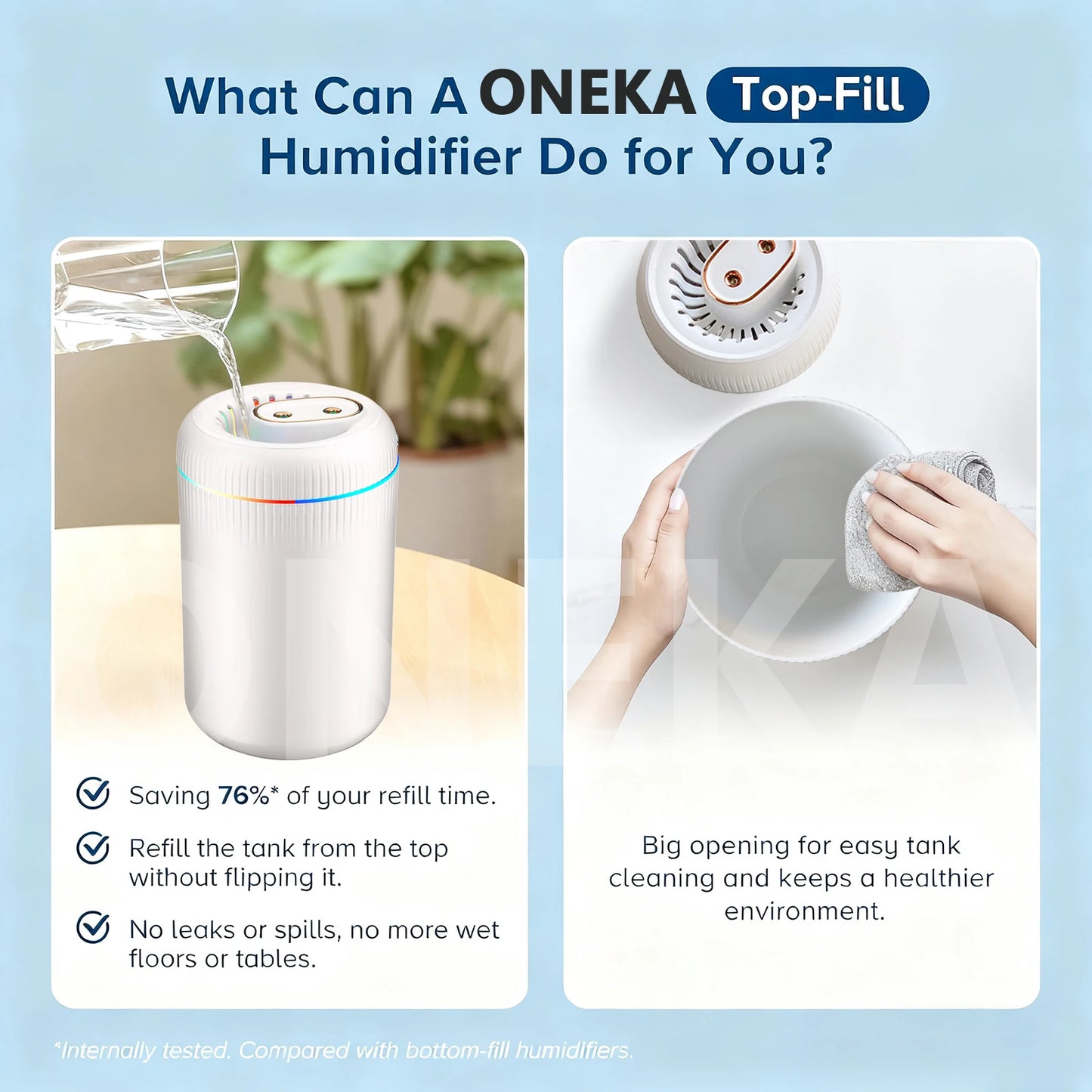 3.5L Large Desktop Air Humidifier USB Double Mist Maker RGB Light Household Mute Hydrating Christmas Gift Idea