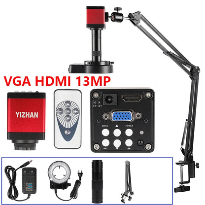 1080P 4K Digital Microscope Full HD Industrial Microscope C-Mount DigitalCamera PCB Welding Mobile Phone Repair Stand Microscope