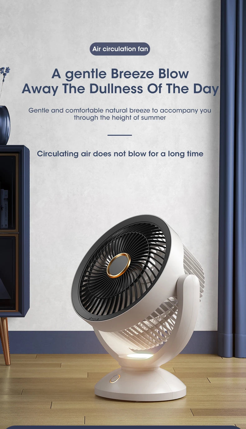 Desktop Air Circulation Fan Silent Rechargeable Fan Wall Mounted Fan 4000mAh Electric Table Fan