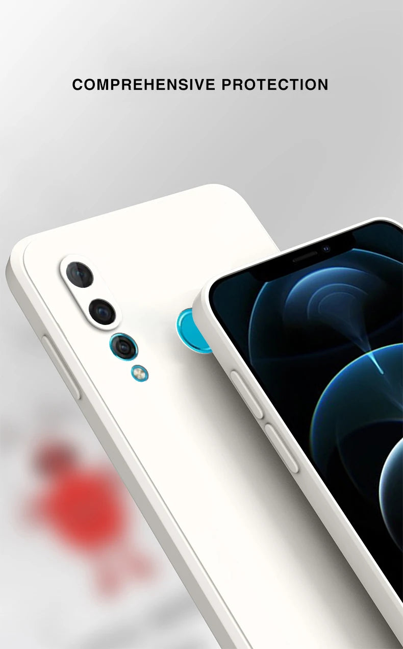 Square Liquid Silicone Phone Case for Huawei Y6P Y7P 2020 P40 lite E Y6 Y6S Y7 Y9 Prime 2019 P smart Z P30 Lite Back Cover Case