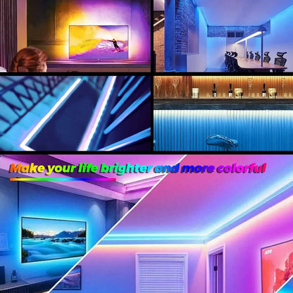 5m 10m 20m RGB+CCT LED Strip 24V 5050 Colorful+Dual White Flexible Dimmable Room Decor Party Light 2.4G RF Touch Panel Remote