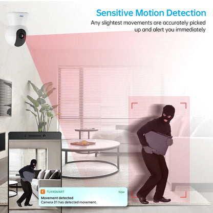 KERUI Mini Indoor Wireless 5MP WiFi IP Camera Home Security CCTV Surveillance Camera With Tuya Smart Auto Tracking Onvif
