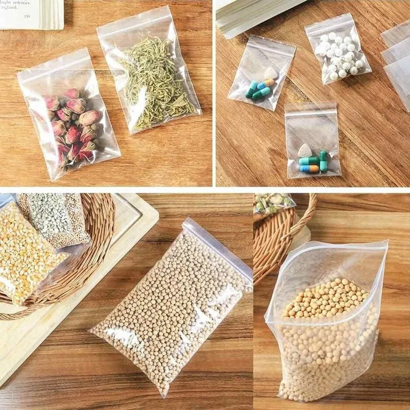 Thicken Zipper Sealed Bags Clear Plastic Storage Bag for Small Jewelry Food Packing Reclosable Zippers Sealing Pouch Wholesale