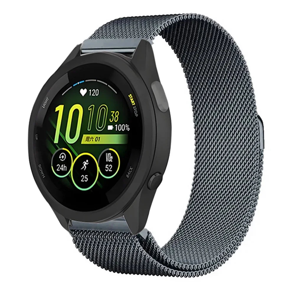 20mm 22mm Magnetic Milanese Strap for Garmin Forerunner165 55 645 265 965 255/Active 5/Vivoactive Comfortabe Band Garmin Venu 3