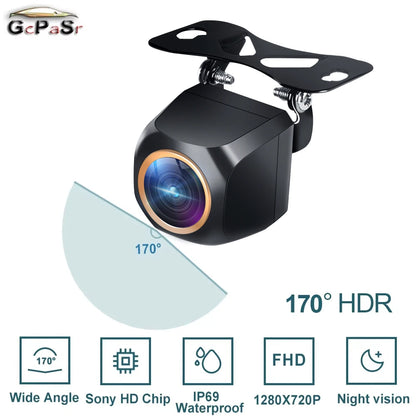 GcPaSr AHD 1920x1080P Car Rear View Camera 200° Fisheye Golden Lens Full HD Night Vision Vehicle back Car reversing Front Camera