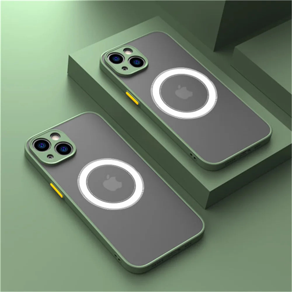 Magnetic for Magsafe Wireless Charge Phone Case For iPhone 15 14 13 12 11 Pro Max Mini 14 Plus Bumper Shockproof Armor Cover