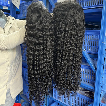 40 46 Inch 13x4 13x6 HD Deep Wave Lace Frontal Wig Brazilian Loose Water Curly Lace Front Human Hair Wigs For Women 300% Density