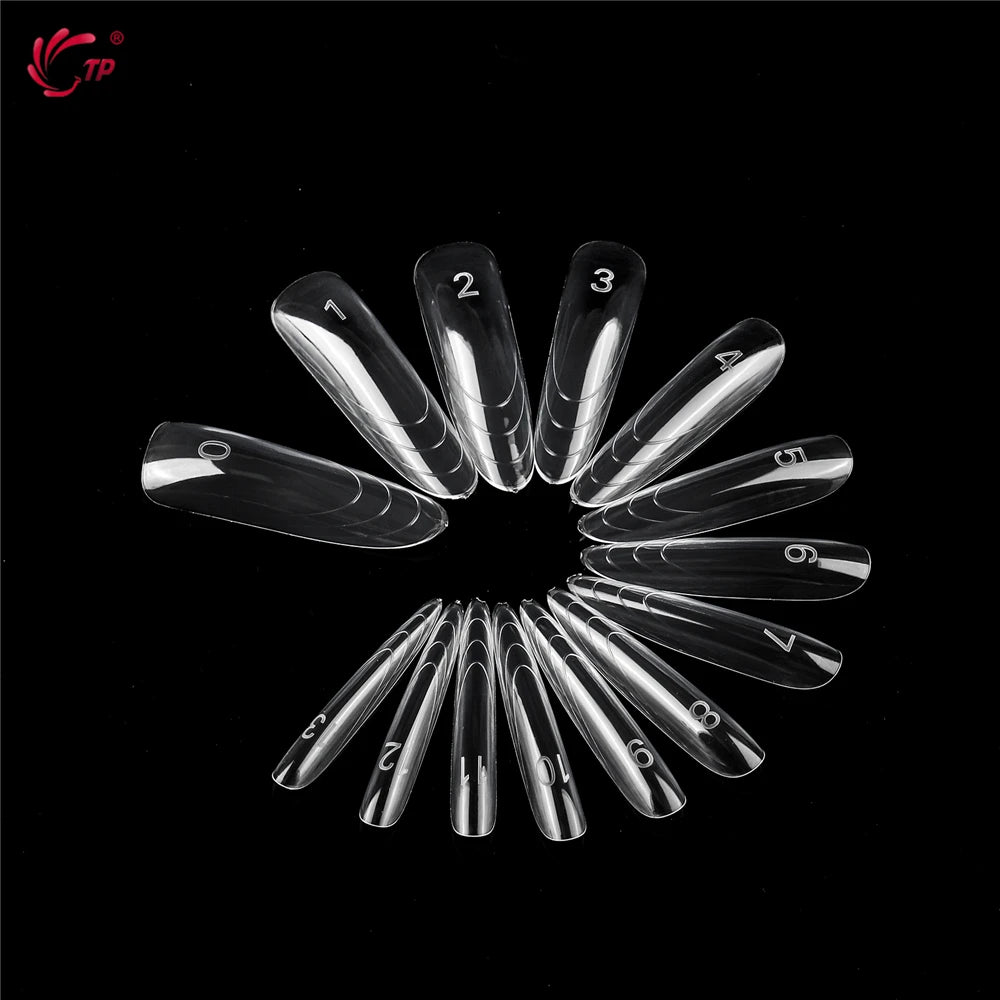 TP New 70pcs/140pcs Clear Nail Dual Form Full Cover Nail Extension System Quick Building Gel Molds False Nail Tip Manicure Tools
