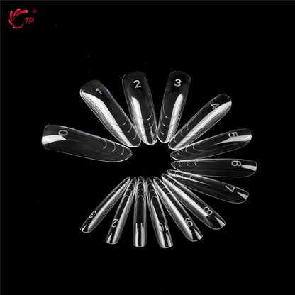 TP New 70pcs/140pcs Clear Nail Dual Form Full Cover Nail Extension System Quick Building Gel Molds False Nail Tip Manicure Tools