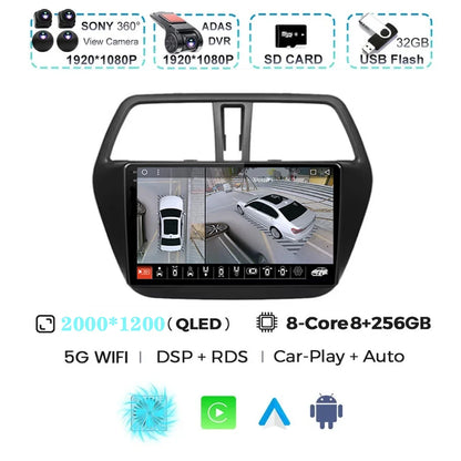 For Suzuki SX4 S-Cross 2014 2015 2016 2017 Android 15 Car Radio Multimedia Player Stereo GPS WIFI+4G wireless Carplay Auto video