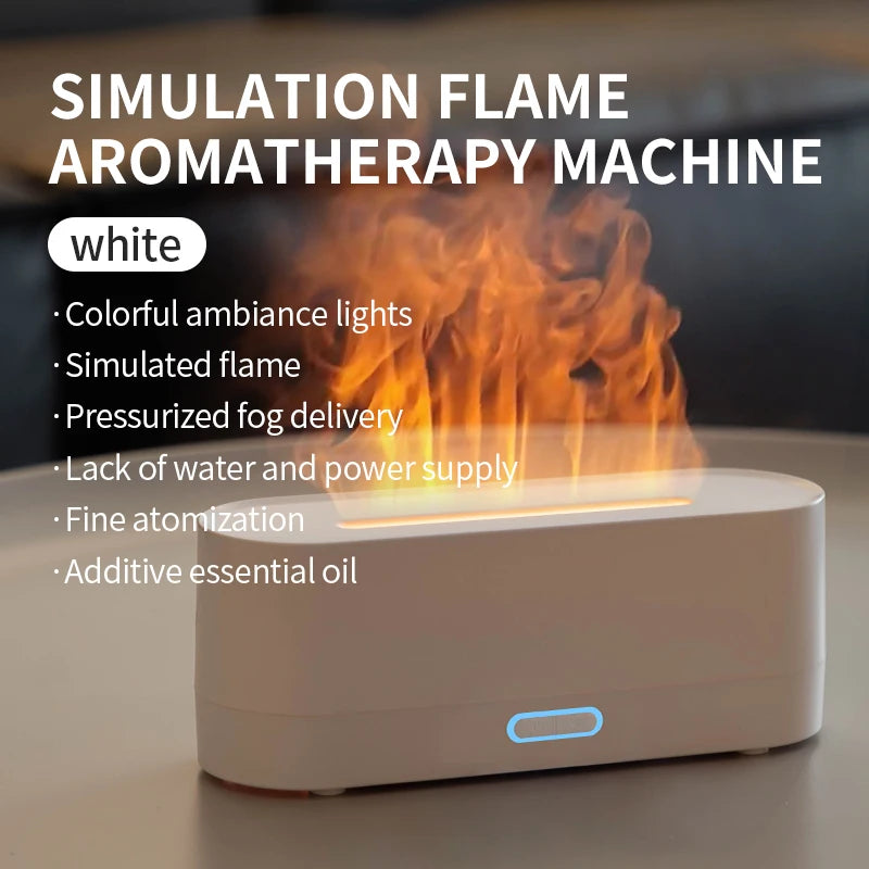 160ml Flame Diffuser Humidifier 7 Colors Light Changing Essential Oil Diffusers Aromatherapy Diffusers for Home Office Bedroom