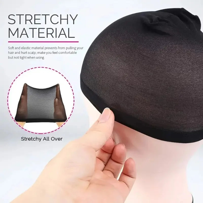 16pcs/8Pack Unisex Elastic Hair Net Set Comfortable Breathable Polyamide Nylon Hair Caps for All Hair Types And Lengths