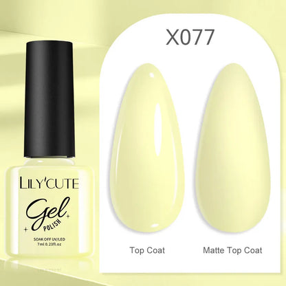 LILYCUTE Nude Crystal Rubber Base Gel Nail Polish Natural Color Semi Permanent UV Gel Soak Off Self Leveling Nail Gel Varnishes