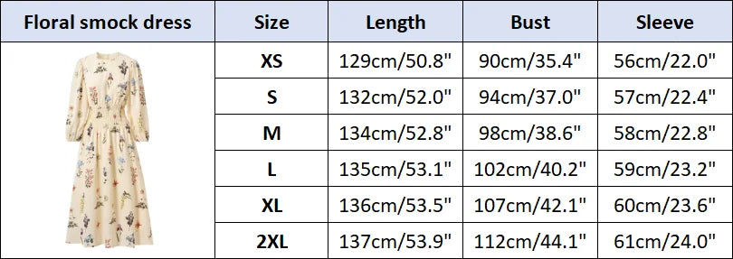 AP SS26 Women Smock Floral Dress Sweet Style
