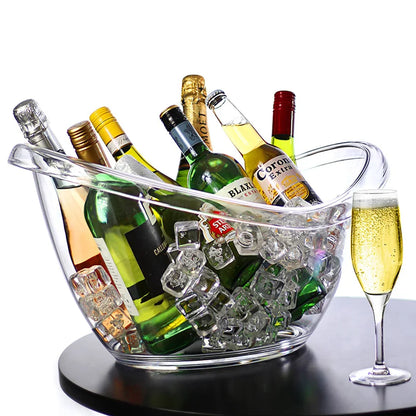 Non-LED Boat Style Ice Bucket for Beer KTV Yuanbao Cocktail Cooler Bar Mixed Drink Basin Iced Wine Tub Container