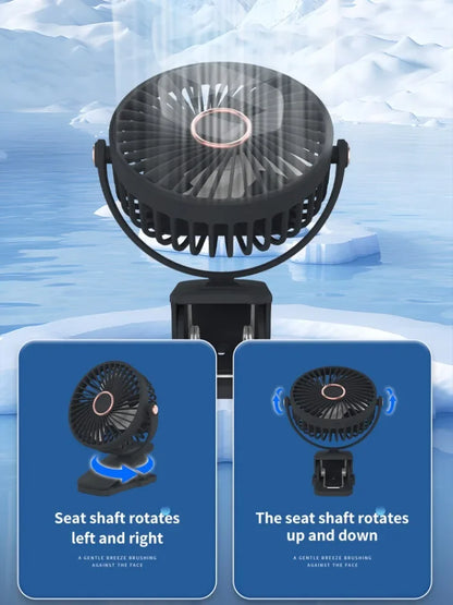 Portable USB Mini Handheld Clip Fan Convenient And Ultra-quiet Electric Fan Rechargeable Student Cute Small Cooling Ventilador