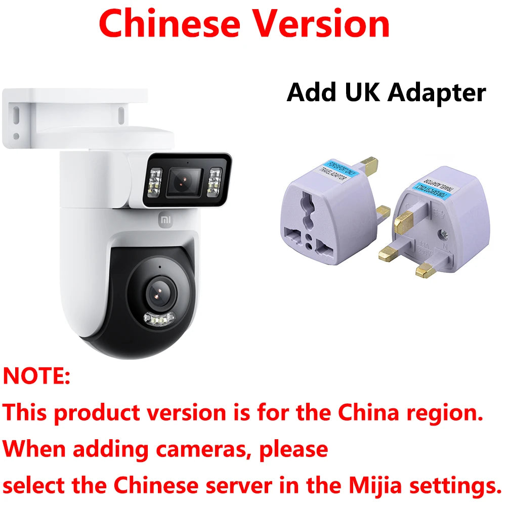New Xiaomi Outdoor Camera 4 Dual Lens 5MP 3K HD Dual View Monitoring Panoramic Closeup Tracking IP66 Weatherproof AntiTheft - CN