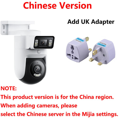 New Xiaomi Outdoor Camera 4 Dual Lens 5MP 3K HD Dual View Monitoring Panoramic Closeup Tracking IP66 Weatherproof AntiTheft - CN