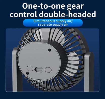 TINSOL 2026 New Dual-Head Desktop Fan, High-Power Air Circulation Fan, Office and Dormitory Double-Layer Fan