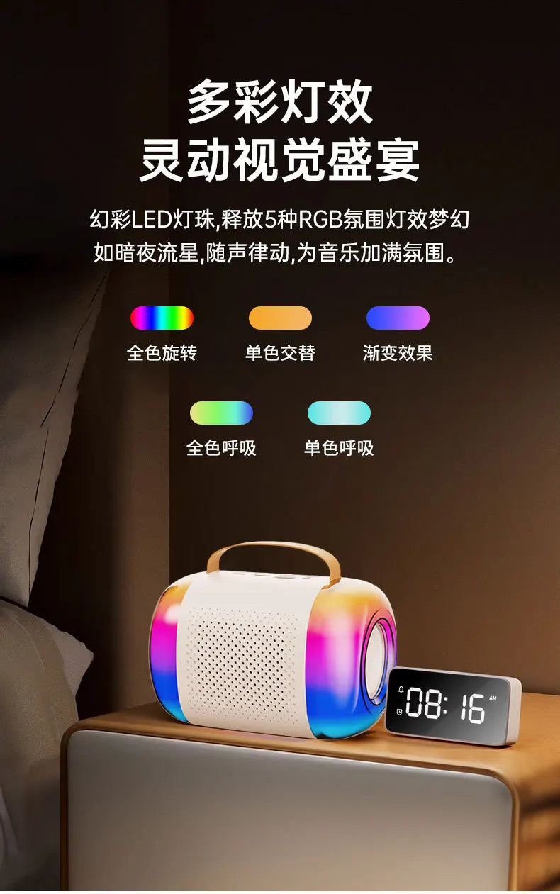 Wireless Speaker Microphone Karaoke Mini Portable Audio Microphone Portable Karaoke Speaker with Mic Home Singing For Kids Gift