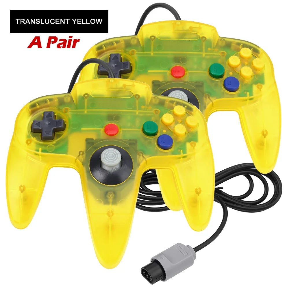 2PCS/Pair For N64 Controller Classic Wired Remote Control Gamepad Gaming Joystick Retro Video Game Joypad for N64 Console Access