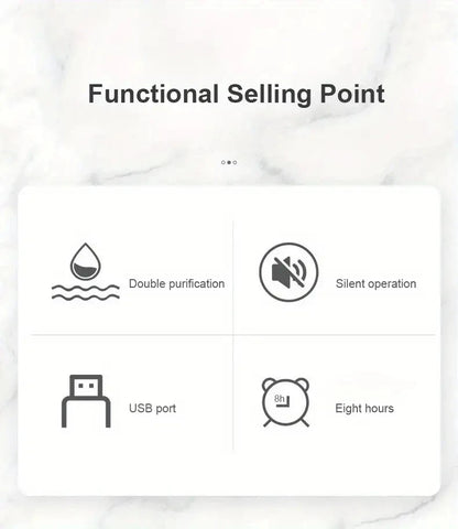 Super Quiet Portable Mist Humidifier Adjustable Length for Office Bedroom Car TravelNo Water Bottle Needed Enhances Air Moisture