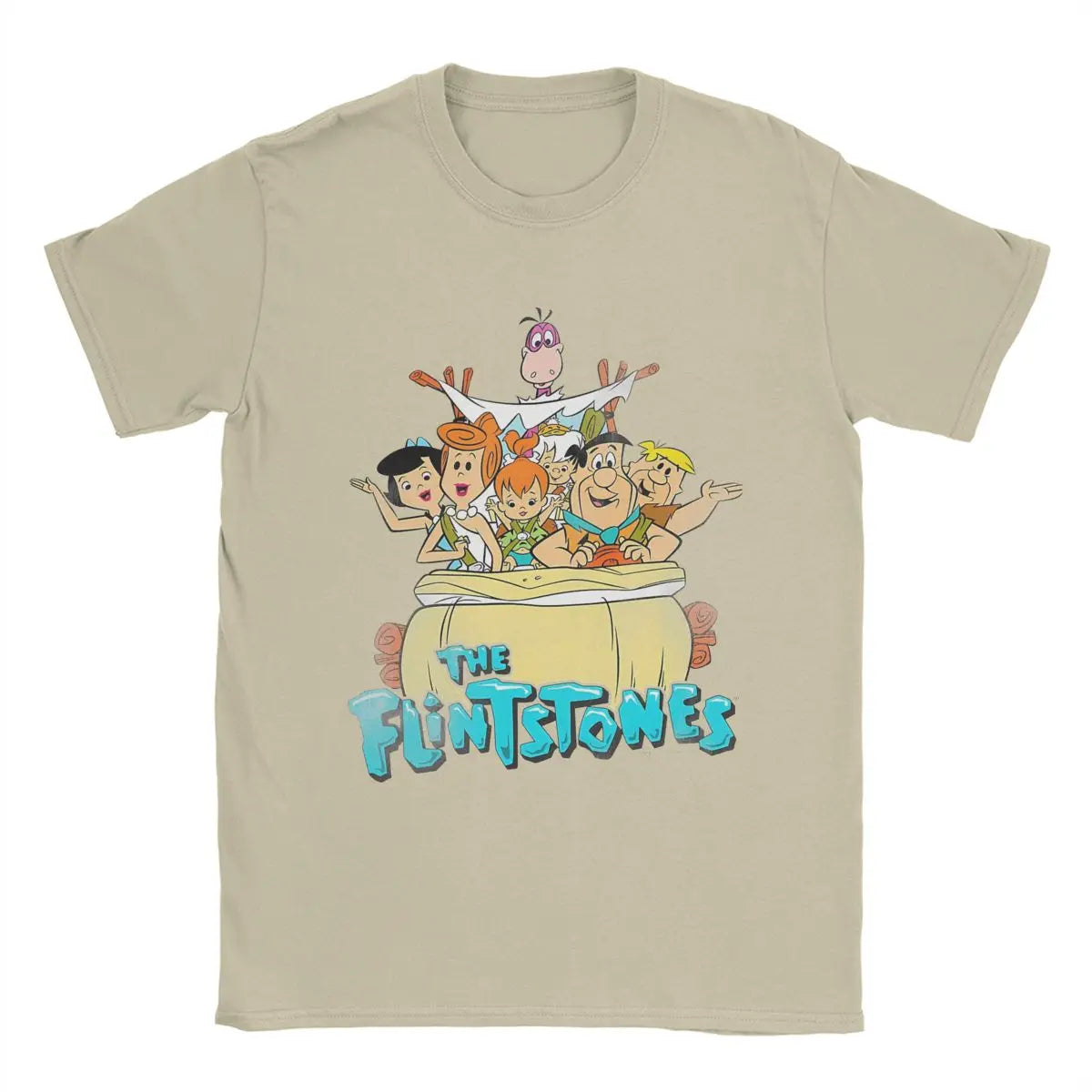 Funny Vintage Movie The Flintstone Cartoon Anime T Shirt Men Women 100% Cotton Tee Shirt Gift Idea Clothes