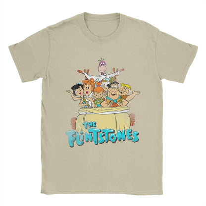 Funny Vintage Movie The Flintstone Cartoon Anime T Shirt Men Women 100% Cotton Tee Shirt Gift Idea Clothes