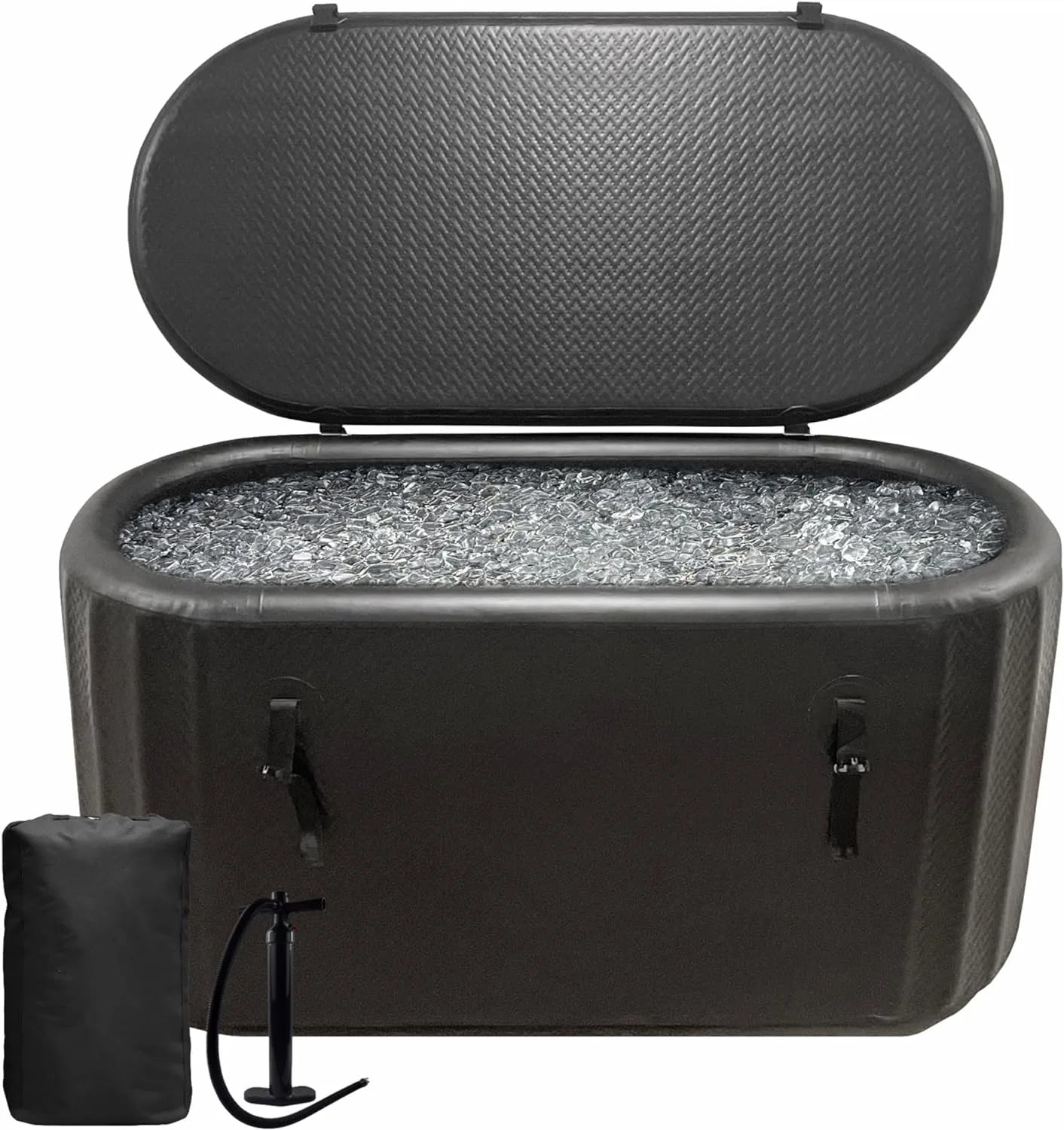 Portable Ice Bath and Fitness Tub with Inflatable Brushed Design for Athlete Training and Cooling Recovery Use