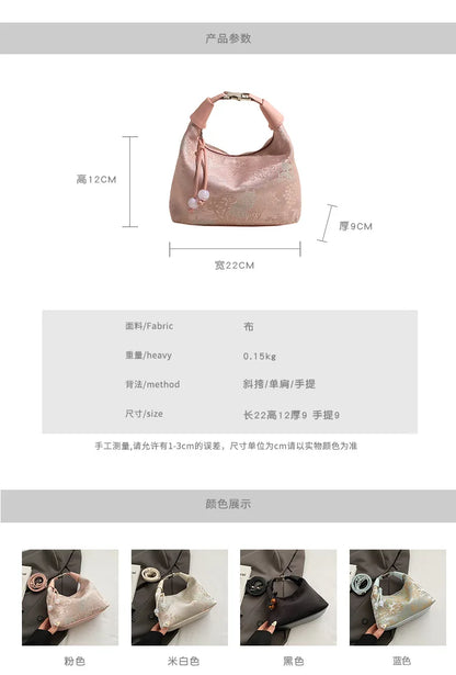 Fashionable Chinese Embroidery Handbag Brand Versatile Shoulder Bag 2026 New Chinese Style Tote Bag Trend Designer Travel Wallet