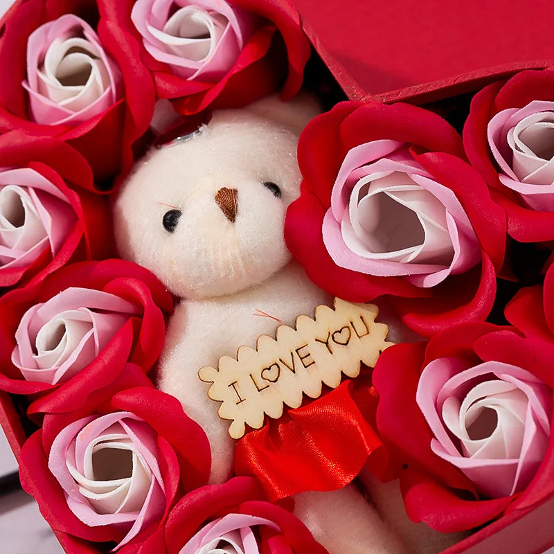 Soap Flower Heart Shaped Rose Gift Box Valentine's Day Mother's Day Gift Rose Creative Birthday Gift