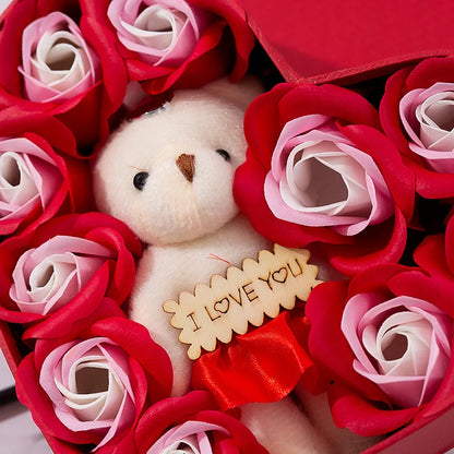 Soap Flower Heart Shaped Rose Gift Box Valentine's Day Mother's Day Gift Rose Creative Birthday Gift