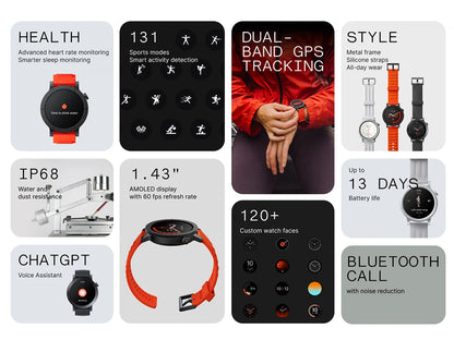 CMF BY NOTHING Watch 3 Pro Smart Watch 1.43"AMOLED Dual-Band GPS & 130+ Sport Modes Bluetooth Call AI Energy Sleep Monitor IP68