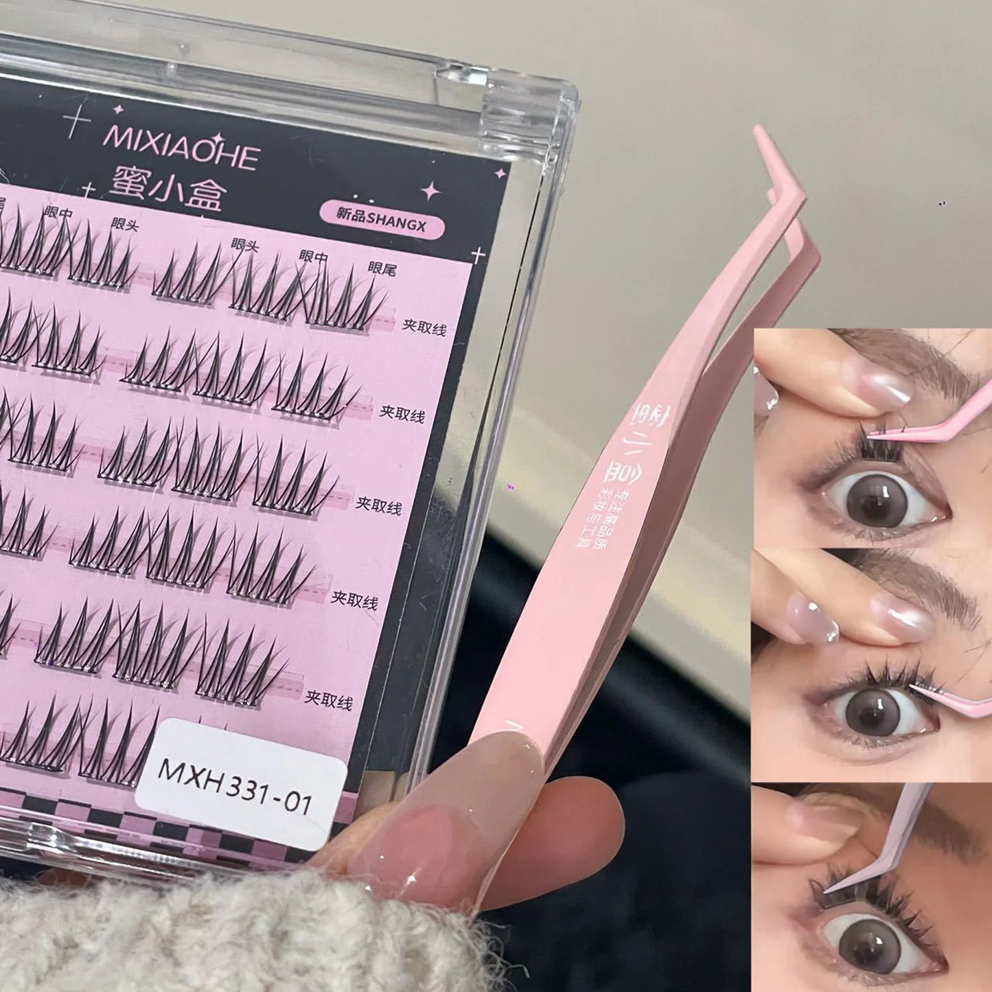 Stainless Steel False Eyelashes Tweezers Lashes Extension Clips Eyemakeup Tools Fine Tip Profession Tweezer