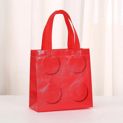 New 6/12pcs Building Block Tote Bags Non-Woven Fabric Party Favor Bags For Birthday Graduation Easter Father's Day Mother's Day