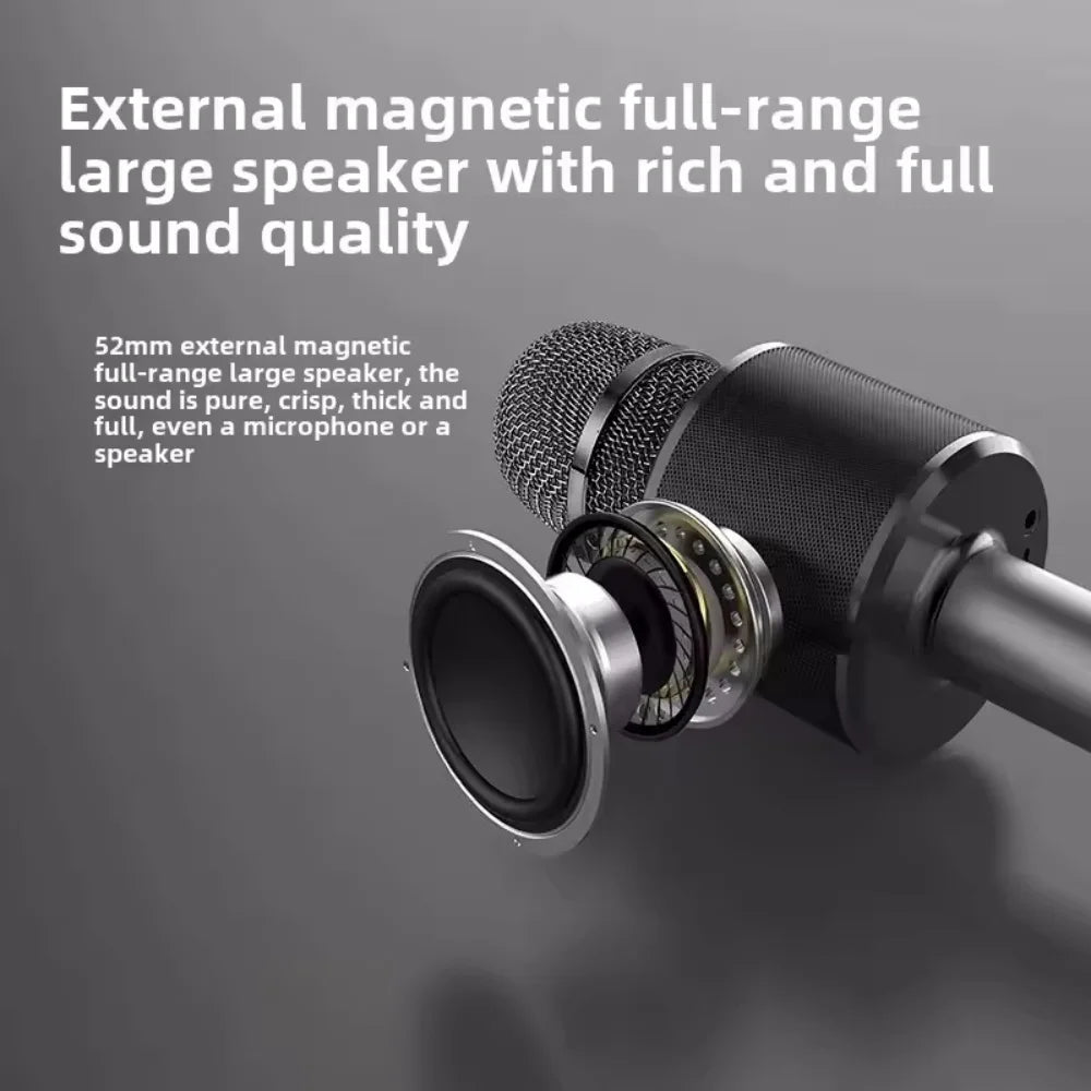Wireless Bluetooth Speaker Mic Karaoke Microphone Handheld Portable Microphone Mobile Phone Music Player for Children Home KTV