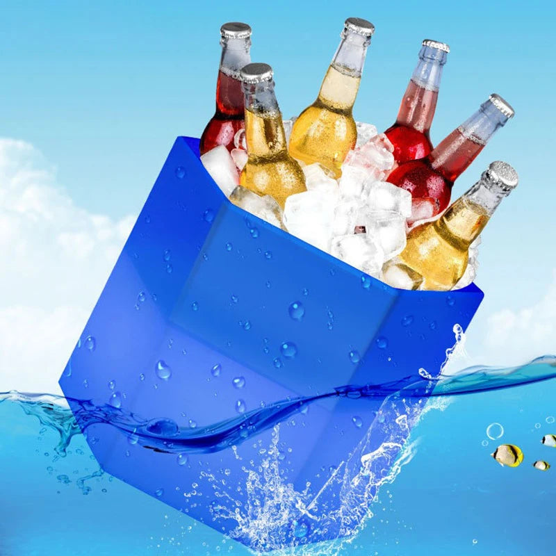 LED Solar Energy Luminous Bar Bucket Ice KTV Remote Control Outdoor Beer Bucket Champagne Waterproof Colorful Buckets Bar Tools