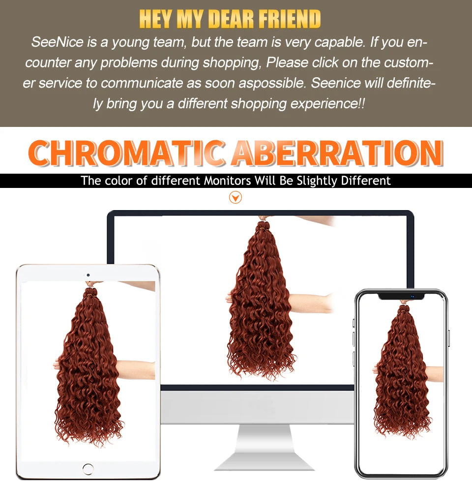18 24“Synthetic Deep Wavy Twist Crochet Hair Afro Curls Water Wave Crochet Braids Ombre Brown Braiding Hair Extensions For Women